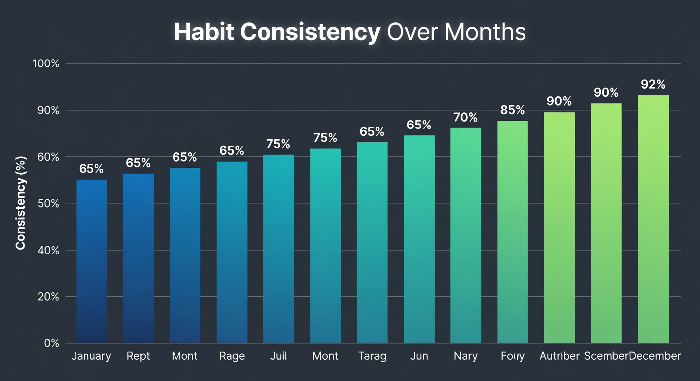 Consistency bar graph showing habit progress over time