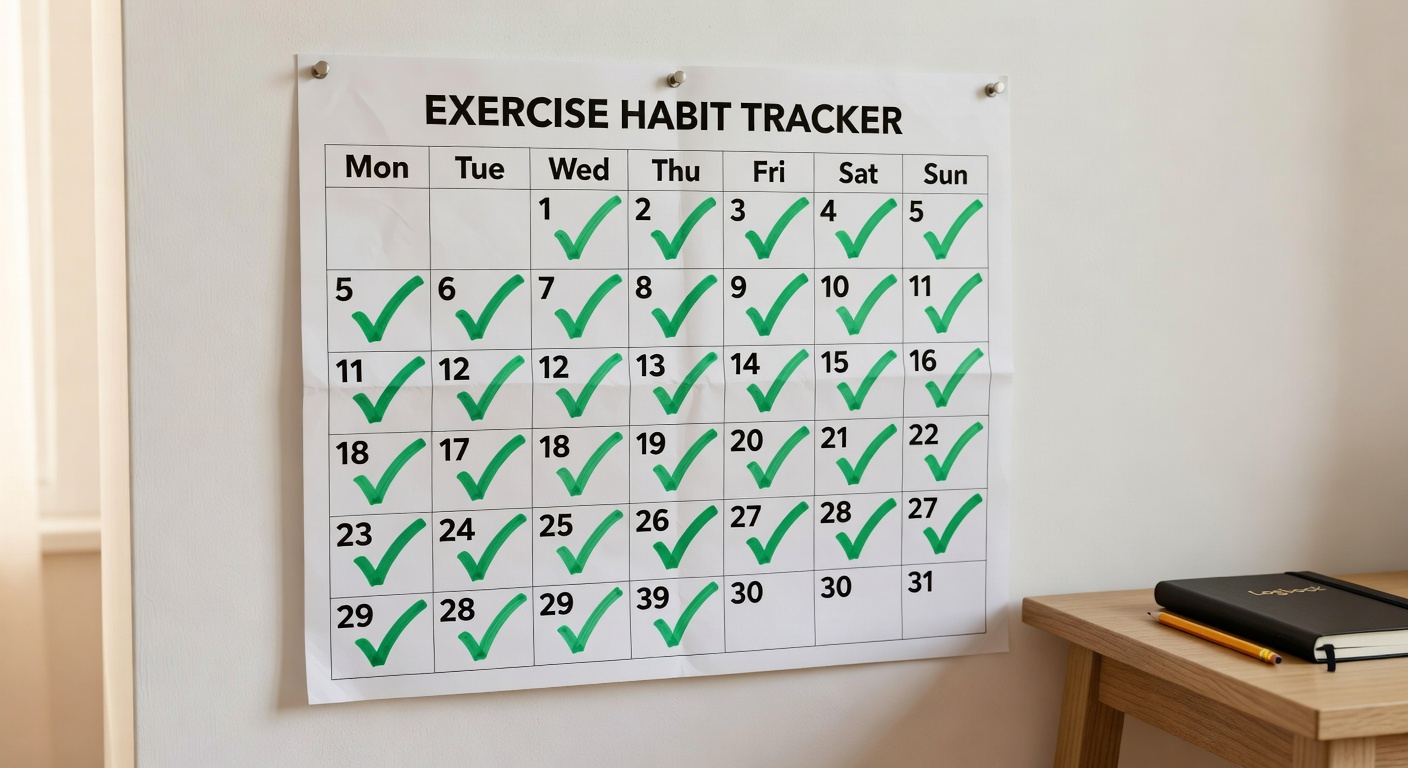 Monthly habit tracking calendar