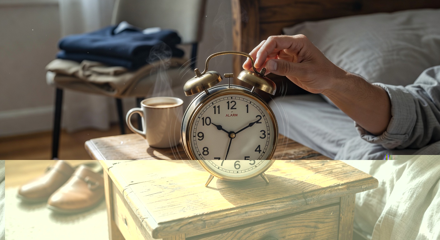 Morning routine starting with the alarm